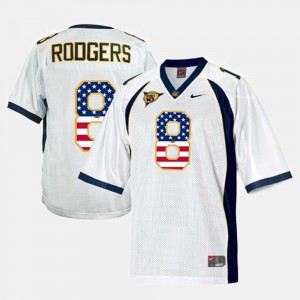 Aaron Rodgers Cal Bears Jersey White Men's #8 US Flag Fashion 580715-171