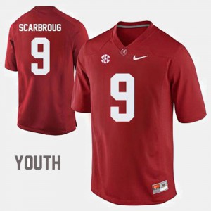 #9 Bo Scarbrough Alabama Jersey Crimson Youth(Kids) College Football 122970-931