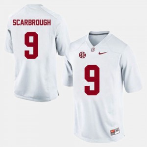 White #9 College Football For Men's Bo Scarbrough Alabama Jersey 863285-259