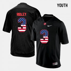 Youth Calvin Ridley Alabama Jersey Black #3 US Flag Fashion 672313-391