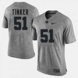 For Men's Gridiron Limited #51 Gray Gridiron Gray Limited Carson Tinker Alabama Jersey 302395-519