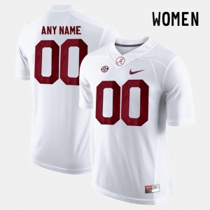 #00 Alabama Custom Jerseys College Limited Football For Women White 142595-449