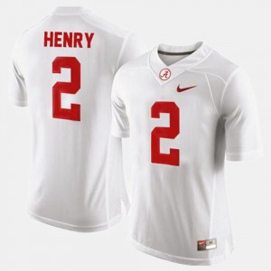 College Football #2 Derrick Henry Alabama Jersey White Mens 572731-720