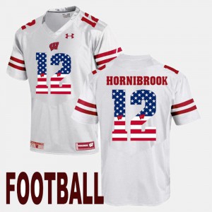 Alex Hornibrook Wisconsin Jersey White #12 For Men's US Flag Fashion 689842-192