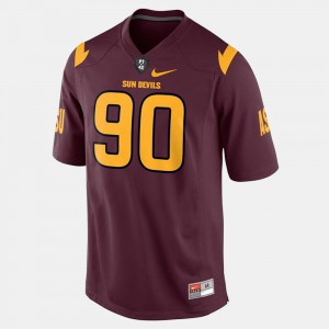 Red #90 Mens College Football Will Sutton ASU Jersey 106081-655