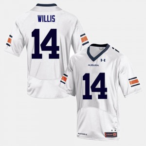 College Football White For Men's #14 Malik Willis Auburn Jersey 526878-649