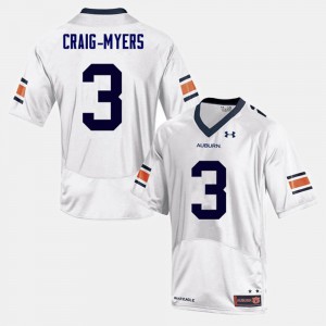 Mens #3 College Football Nate Craig-Myers Auburn Jersey White 612482-472