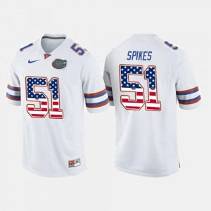 Men's Brandon Spikes Gators Jersey US Flag Fashion #51 White 441722-417