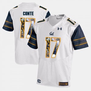 #17 Player Pictorial Chris Conte Cal Bears Jersey White Men's 615002-418