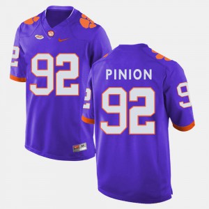 Men College Football #92 Purple Bradley Pinion Clemson Jersey 236316-854