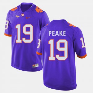 Men Charone Peake Clemson Jersey #19 Purple College Football 680530-853
