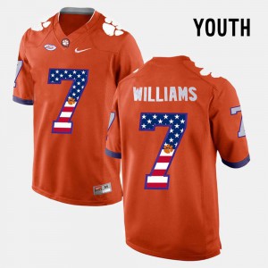 Orange US Flag Fashion #7 Mike Williams Clemson Jersey Youth(Kids) 132656-883