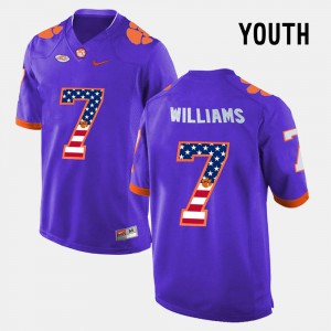 #7 Purple US Flag Fashion Mike Williams Clemson Jersey Youth 889145-971