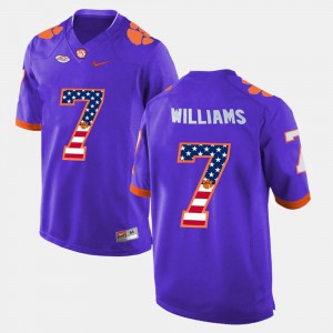 Purple US Flag Fashion #7 For Men Mike Williams Clemson Jersey 855146-250
