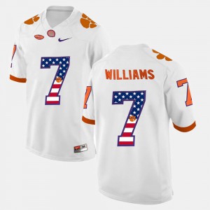 #7 Mike Williams Clemson Jersey White US Flag Fashion Men 116406-112