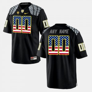 Oregon Customized Jerseys For Men US Flag Fashion #00 Black 713982-843