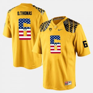 De'Anthony Thomas Oregon Jersey Mens US Flag Fashion Yellow #6 675119-436