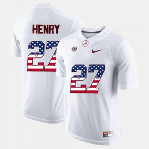 US Flag Fashion White For Men Derrick Henry Alabama Jersey #27 551953-948
