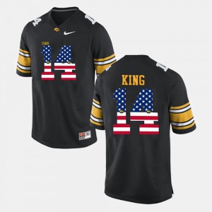 For Men Black #14 Desmond King Iowa Jersey US Flag Fashion 900049-586
