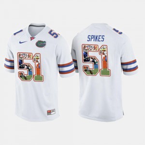 For Men's Brandon Spikes Gators Jersey College Football #51 White 385808-253