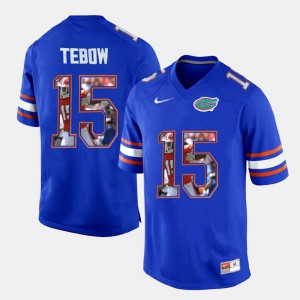 Royal Blue #15 For Men's College Football Tim Tebow Gators Jersey 710705-110