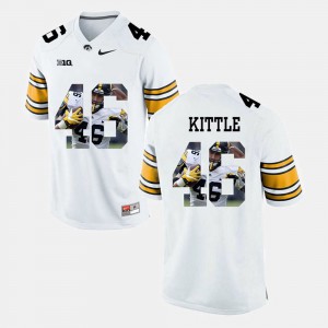 Pictorial Fashion For Men's George Kittle Iowa Jersey #46 White 426425-949