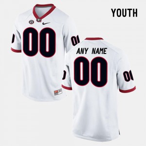 #00 White Kids College Limited Football UGA Custom Jersey 283873-839