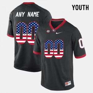 UGA Customized Jerseys US Flag Fashion Black For Kids #00 843949-983
