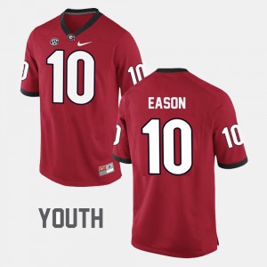 For Kids #10 College Football Red Jacob Eason UGA Jersey 709176-651