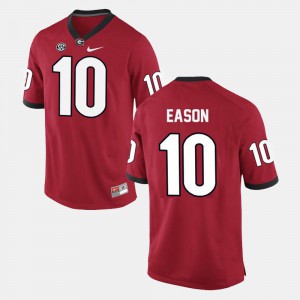 Jacob Eason UGA Jersey College Football #10 Red For Men's 387948-812