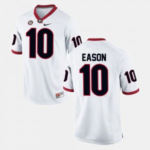 White Men's College Football #10 Jacob Eason UGA Jersey 558747-269