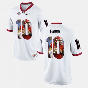 #10 Player Pictorial Jacob Eason UGA Jersey White Men 531282-619