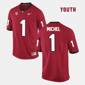 Sony Michel UGA Jersey #1 Kids Red College Football 444999-292