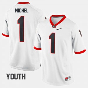College Football For Kids Sony Michel UGA Jersey White #1 984773-925