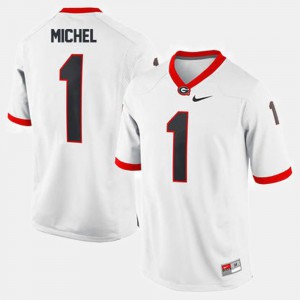 White Sony Michel UGA Jersey Mens #1 College Football 975245-582