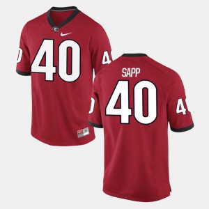 Red Alumni Football Game Mens #40 Theron Sapp UGA Jersey 994828-144