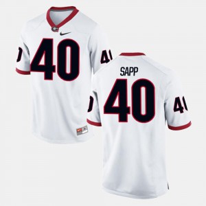 Alumni Football Game White #40 Theron Sapp UGA Jersey For Men's 119460-358
