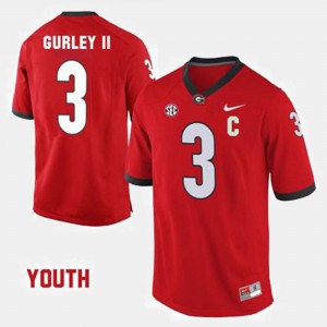 College Football Youth(Kids) #3 Red Todd Gurley II UGA Jersey 990905-105