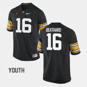 College Football Black Youth(Kids) #16 C.J. Beathard Iowa Jersey 440344-466