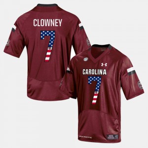 Maroon Jadeveon Clowney South Carolina Jersey For Men's US Flag Fashion #7 949583-939