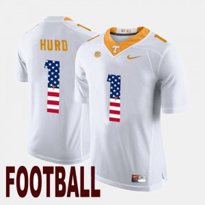 US Flag Fashion #1 For Men's Jalen Hurd UT Jersey White 569877-740
