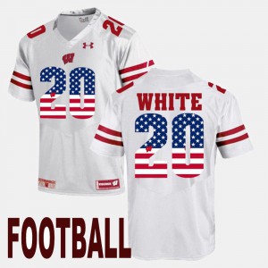 White Men #20 James White Wisconsin Jersey US Flag Fashion 665608-464