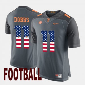 US Flag Fashion Gray #11 Joshua Dobbs UT Jersey For Men 163155-605