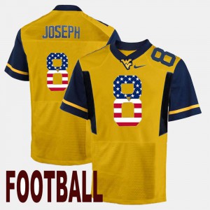 Karl Joseph WVU Jersey #8 Men Gold US Flag Fashion 324288-428