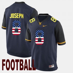 Karl Joseph WVU Jersey Men #8 US Flag Fashion Navy 892459-571