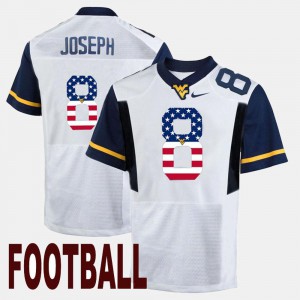 US Flag Fashion #8 White Mens Karl Joseph WVU Jersey 540350-354