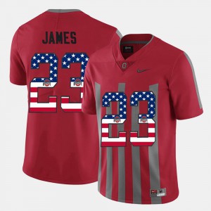 Mens #23 Lebron James OSU Jersey Scarlet US Flag Fashion 857369-569