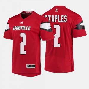 Red #2 Jamari Staples Louisville Jersey For Men College Football 113596-801