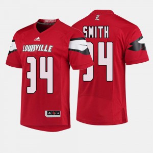 For Men Red Jeremy Smith Louisville Jersey #34 College Football 574114-128