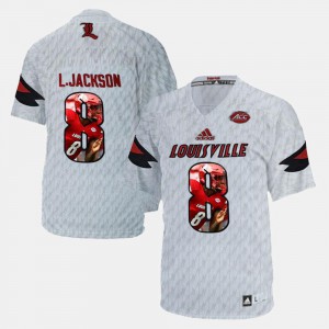 #8 For Men White Lamar Johnson Louisville Jersey Player Pictorial 479191-325